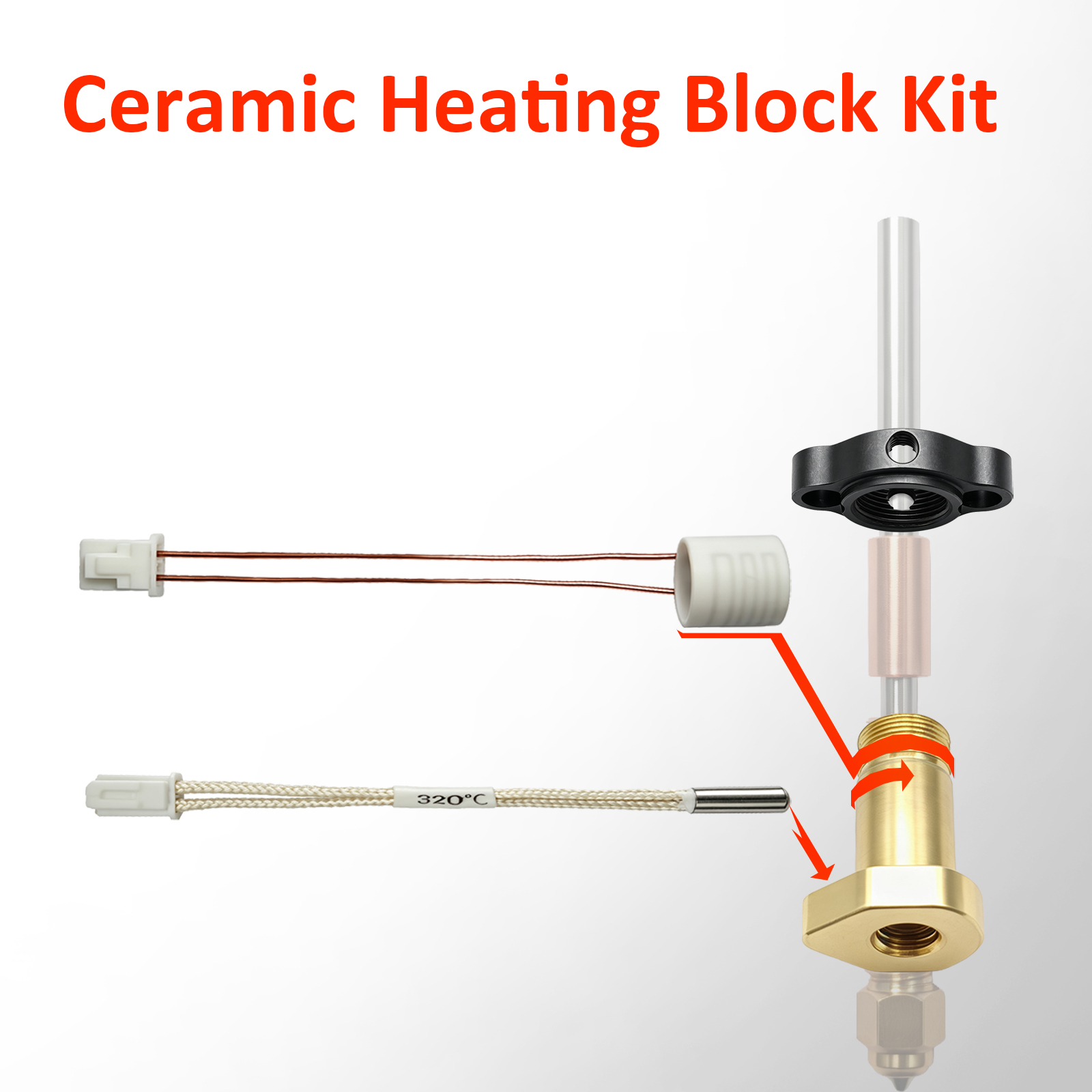Upgraded 24V 60W Ceramic Heate - Hotend Assembly 评论和价格