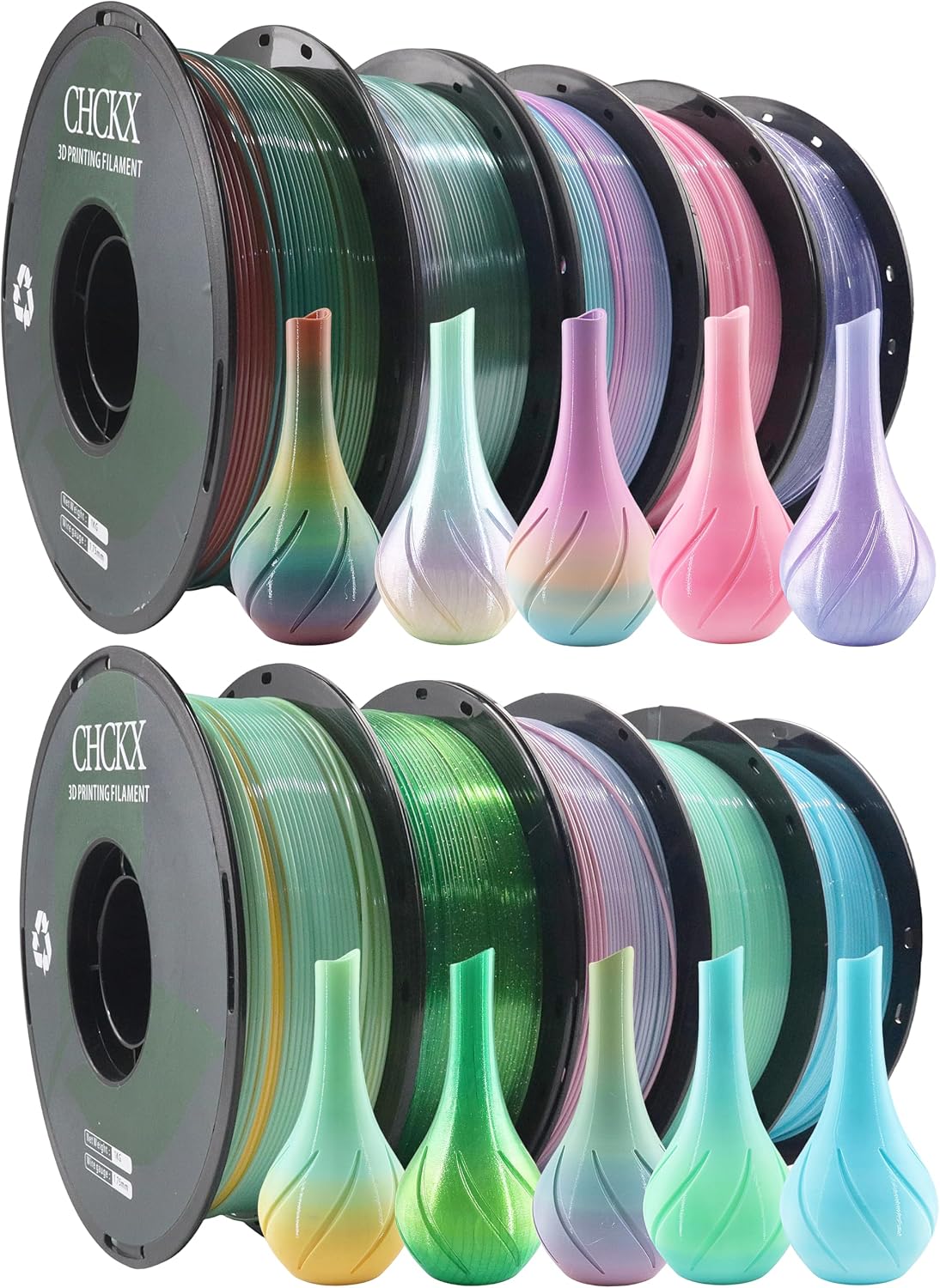 ^For 10 Pack Rainbow PETG 3D P - Filament 1.75 评论和价格