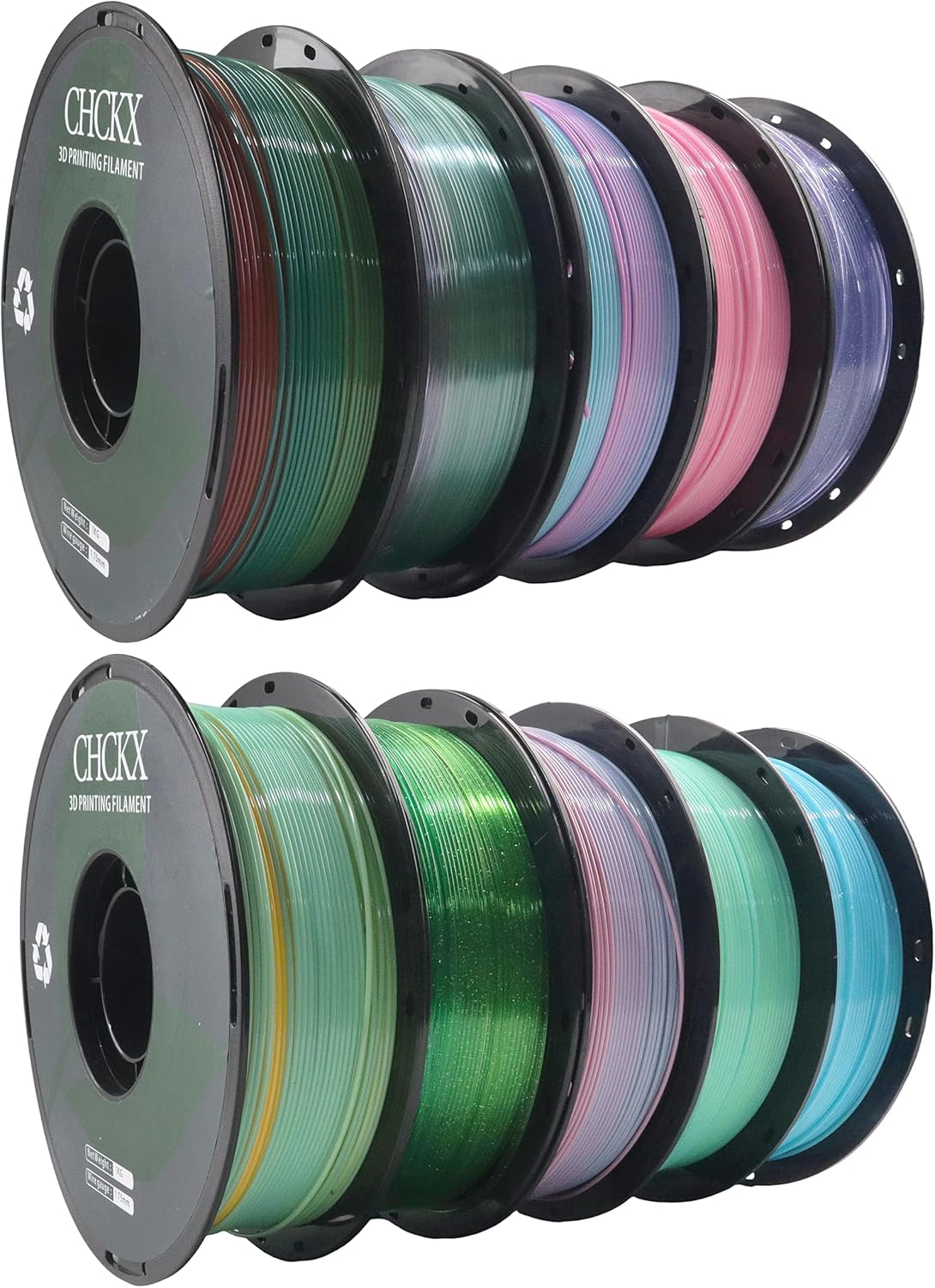 ^For 10 Pack Rainbow PETG 3D P - Filament 1.75 评论和价格