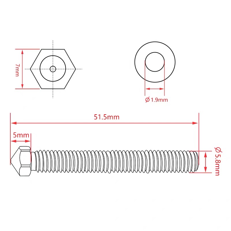 Extended Super Volcano Brass N - Printer Nozzle 评论和价格