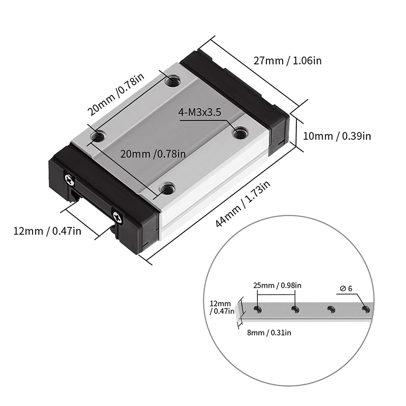MGN7 MGN12 MGN15 MGN9 L From 1 - Linear Rail Mgn12H Set 评论和价格