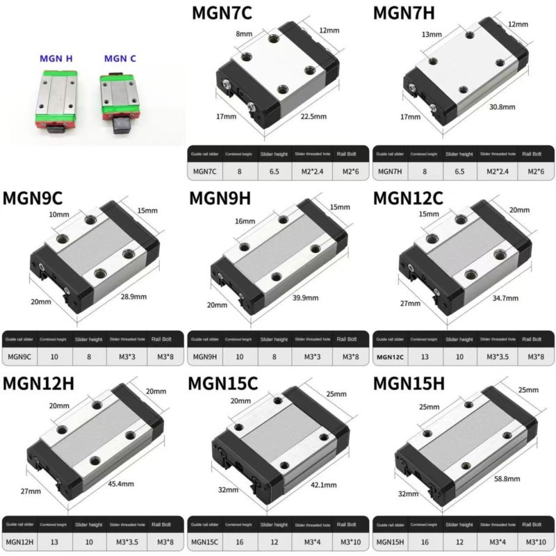 2pcs MGN12H MGN12C MGN7H MGN7C - Linear Rail Mgn12H Set 评论和价格